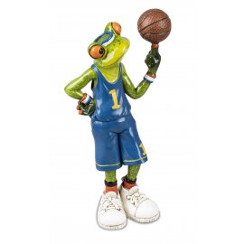 Frosch mit Basketball blau