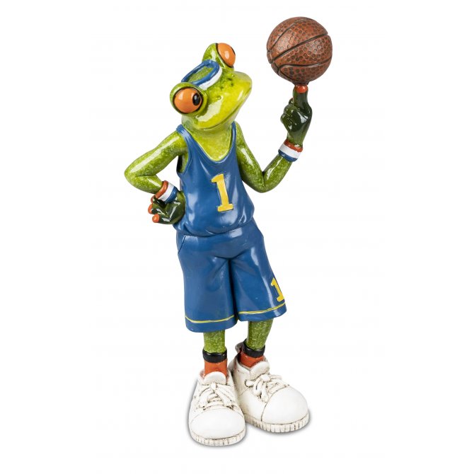 Frosch mit Basketbball blau