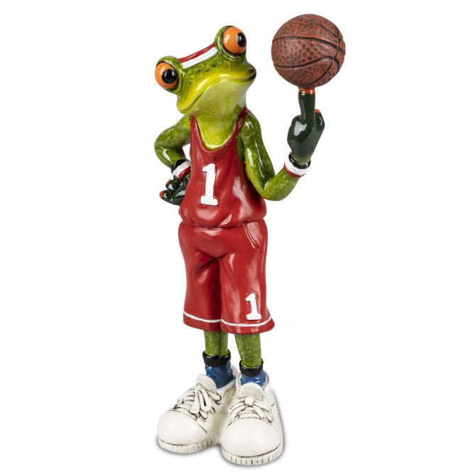 Frosch mit Basketbball rot