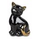 Katze 14cm Schwarz-Gold
