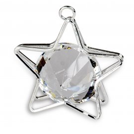 Deko-Stern 4cm silber-Kristall