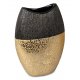 Vase oval Champagner-Schwarz