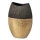 Vase oval Champagner-Schwarz