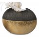 Vase oval breit Champagner-schwarz