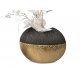 Vase oval breit Champagner-schwarz