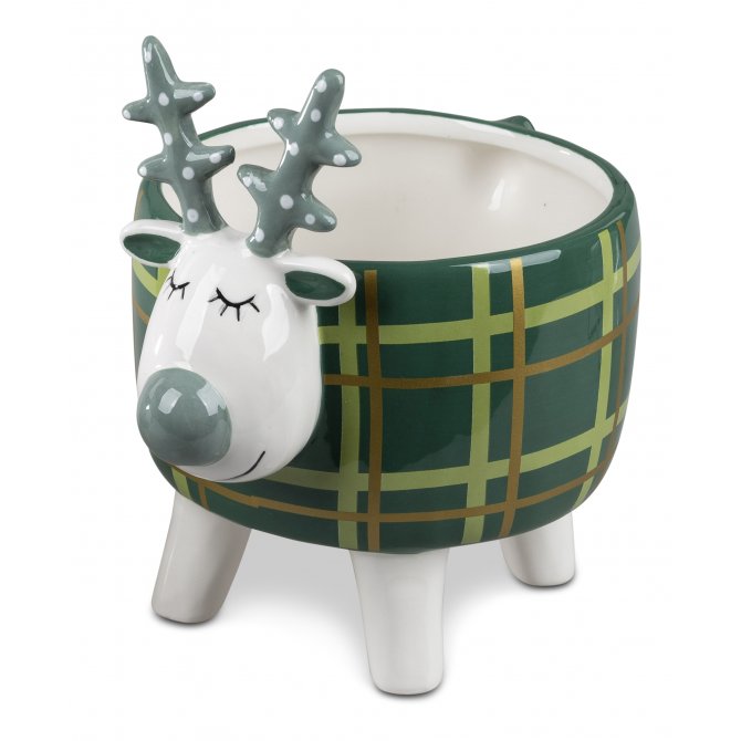 Deko-Gefäß Hirsch Trend-Salbei