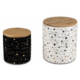Dose mit Holzdeckel 13cm Stardust