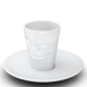 Espresso Mug mit Henkel - verschmitzt weiß