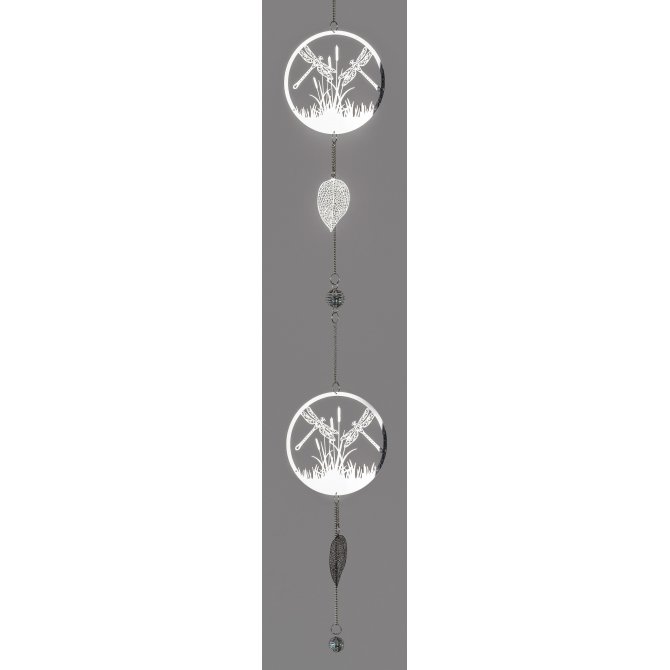 Hängedeko Kreis Blatt Edelstahl silber