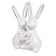 Hasenpaar mit Herz 16cm Weiss-Gold