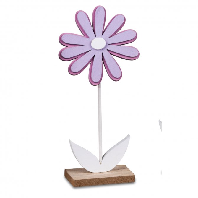 Blume 21cm Holz auf Sockel