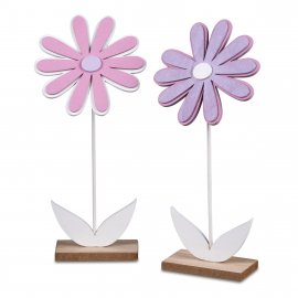 Blume 26cm Holz auf Sockel