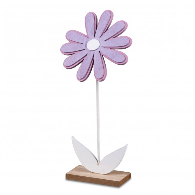 Blume 26cm Holz auf Sockel