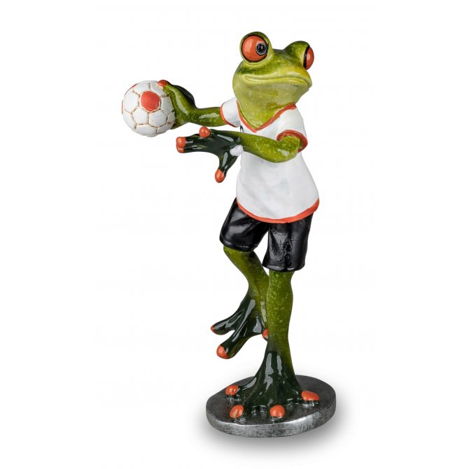 Frosch Handballer mit weißem Trikot