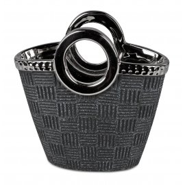 Vase Tasche Anthrazit-Silber