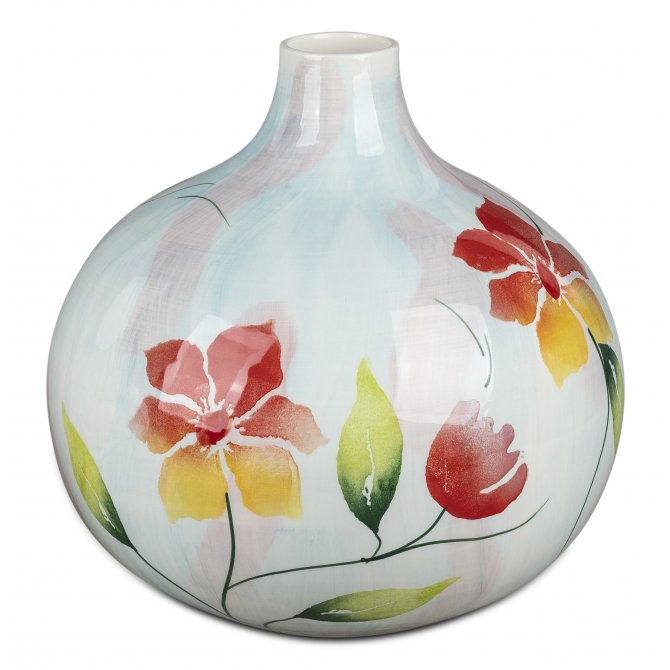 Kugelvase Keramik Blumen