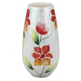 Vase hoch 30cm Keramik Blumen