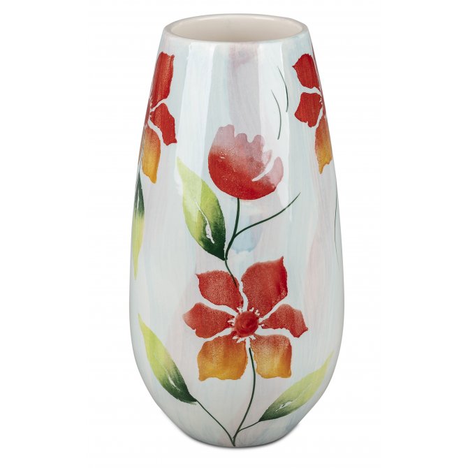 Vase hoch 30cm Keramik Blumen