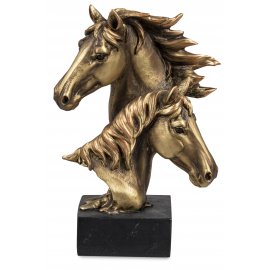 Büste Pferd 23cm Antik-Gold