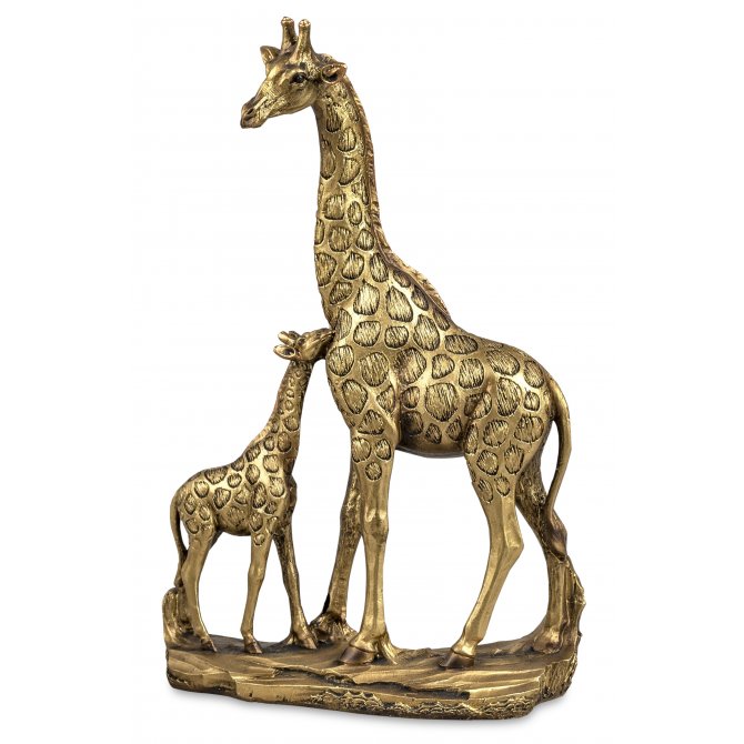Giraffenpaar 30cm Antik-Gold