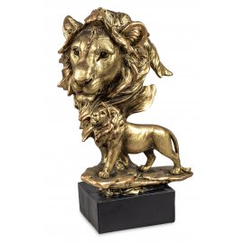 Büste Löwe 25cm Antik-Gold