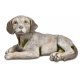 Hund liegend 40cm Creme-Antik