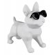 Hund mit Sonnenbrille Weiss-matt