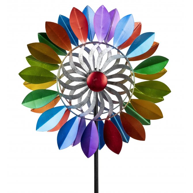 Windrad 34/126cm Metall farbig