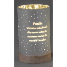 Deko-Licht 15cm Timer, Familie - alles was wir brauchen