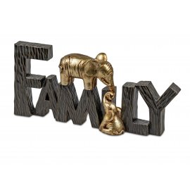 Schriftzug Family Elefanten 24cm
