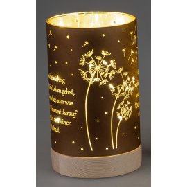 Deko-Licht 15cm braun Timer, Leben - an deiner Seite
