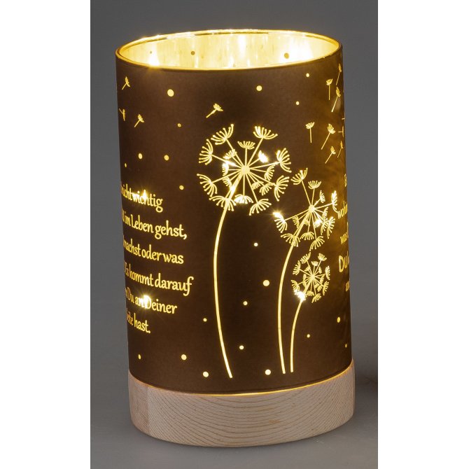 Deko-Licht 15cm braun Timer, Familie - alles was wir brauchen