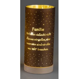 Deko-Licht 15cm braun Timer, Familie - alles was wir brauchen