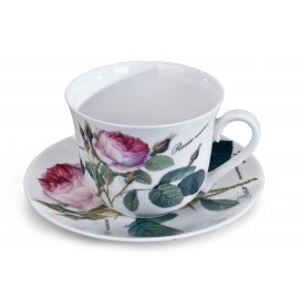 Jumbotasse mit Unterteller Redoute Roses