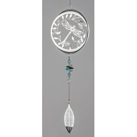 Hänger Libelle im Kreis 38cm Kristall