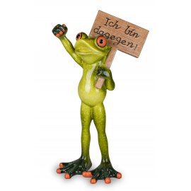 Frosch Demonstrant mit Schild