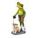 Frosch mit Hund in brauner Hose