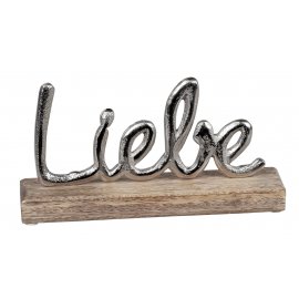 Liebe 13x23cm Alu Mango-Holz