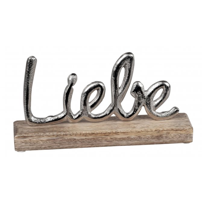 Liebe 13x23cm Alu Mango-Holz