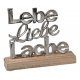 Lebe Liebe Lache 24cm Alu Mango-Holz