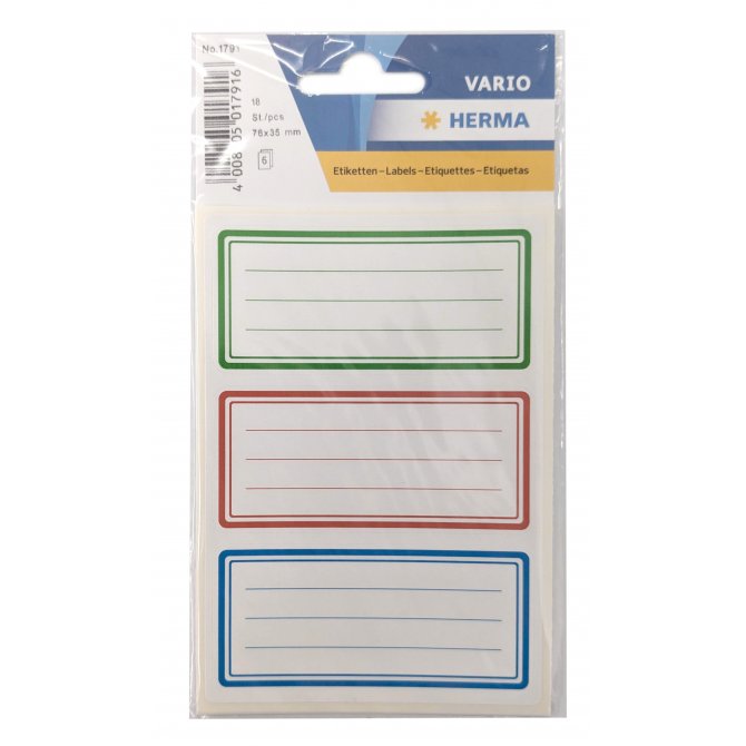 Heftschild Herma tricolor