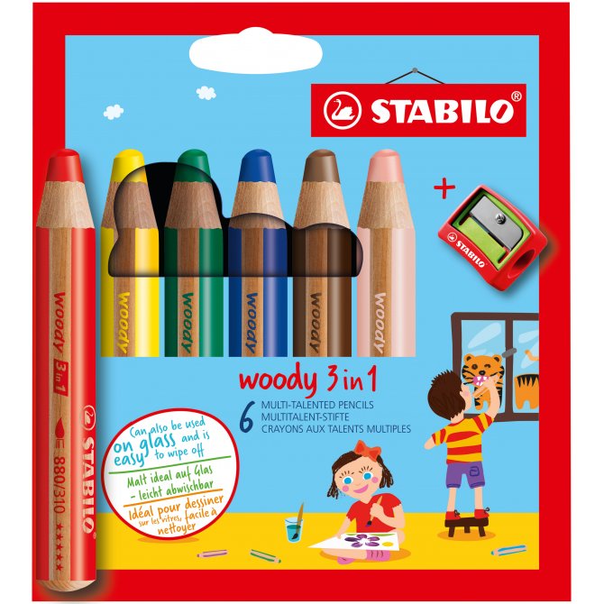 Stifte 6er woody 3 in 1