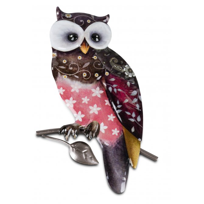 Wanddeko 26cm Metall Eule