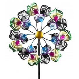 Windrad 36/126cm Metall Pfau