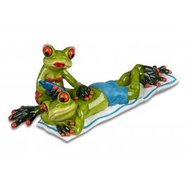 Froschpaar Strand - Mann auf Strandtuch