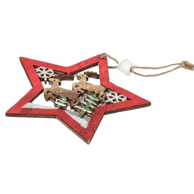 Holz Stern 8cm rot