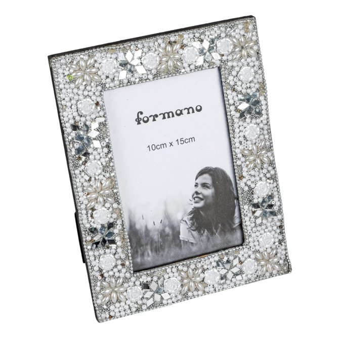 Fotorahmen Perlen creme