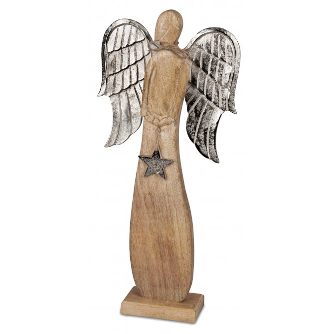 Deko-Engel Alu Mango-Holz