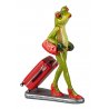 Frosch Lady mit rotem Koffer und Handtasche