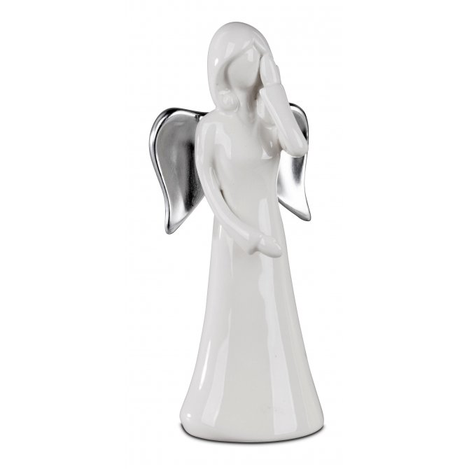 Engel 19cm Klassik weiß-silber